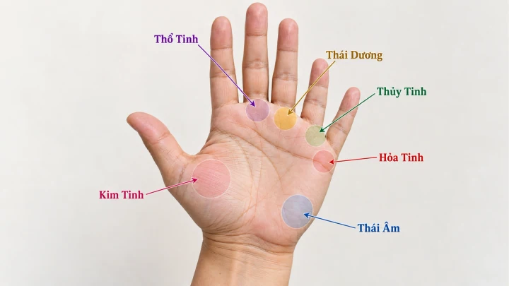 Vị trí và ý nghĩa các gò trên lòng bàn tay