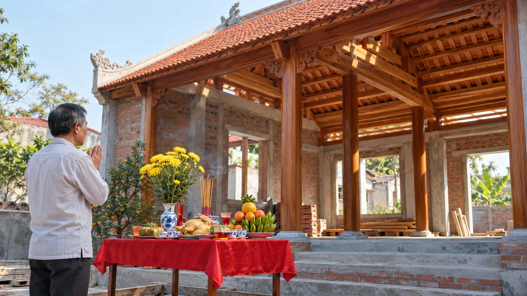 Ảnh minh họa riêng: Thủ tục làm lễ cất mái