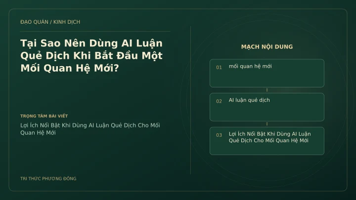 Minh họa Dịch học: Tại Sao Nên Dùng AI Luận Quẻ Dịch Khi Bắt Đầu Một Mối Quan Hệ Mới?