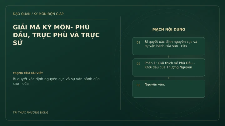 Sơ đồ Kỳ Môn: GIẢI MÃ KỲ MÔN- PHÙ ĐẦU, TRỰC PHÙ VÀ TRỰC SỬ