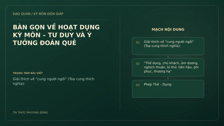Sơ đồ Kỳ Môn: BÀN GỌN VỀ HOẠT DỤNG KỲ MÔN – TƯ DUY VÀ Ý TƯỞNG ĐOÁN QUẺ