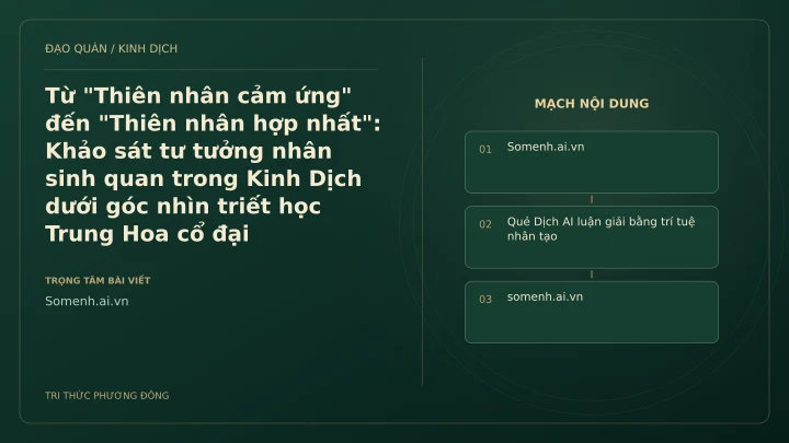 Minh họa Dịch học: Từ "Thiên nhân cảm ứng" đến "Thiên nhân hợp nhất": Khảo sát tư tưởng nhân sinh quan trong Kinh Dịch dưới góc nhìn triết học Trung Hoa cổ đại