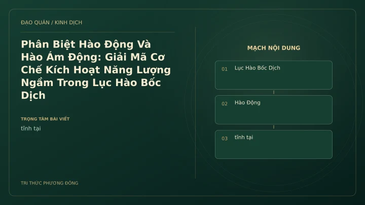 Minh họa Dịch học: Phân Biệt Hào Động Và Hào Ám Động: Giải Mã Cơ Chế Kích Hoạt Năng Lượng Ngầm Trong Lục Hào Bốc Dịch