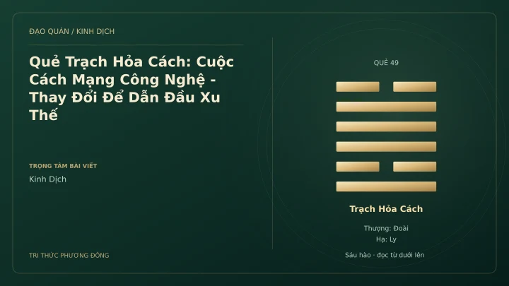 Minh họa Dịch học: Quẻ Trạch Hỏa Cách: Cuộc Cách Mạng Công Nghệ - Thay Đổi Để Dẫn Đầu Xu Thế