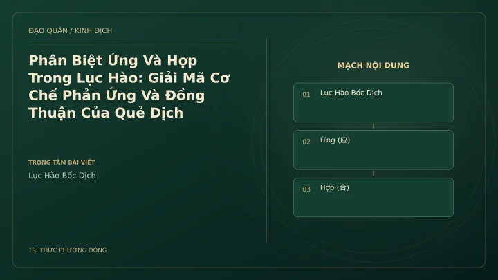Minh họa Dịch học: Phân Biệt Ứng Và Hợp Trong Lục Hào: Giải Mã Cơ Chế Phản Ứng Và Đồng Thuận Của Quẻ Dịch