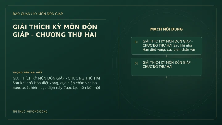 Sơ đồ Kỳ Môn: GIẢI THÍCH KỲ MÔN ĐỘN GIÁP - CHƯƠNG THỨ HAI