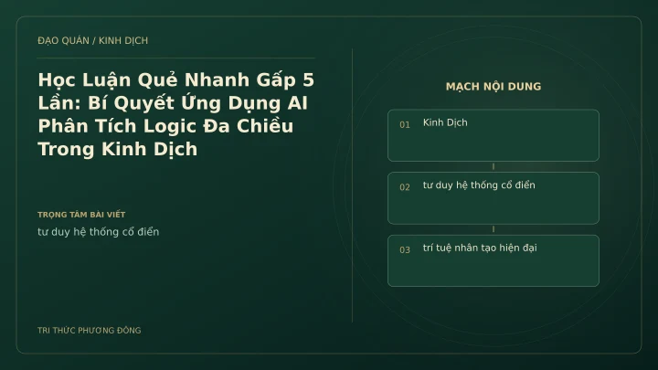 Minh họa Dịch học: Học Luận Quẻ Nhanh Gấp 5 Lần: Bí Quyết Ứng Dụng AI Phân Tích Logic Đa Chiều Trong Kinh Dịch