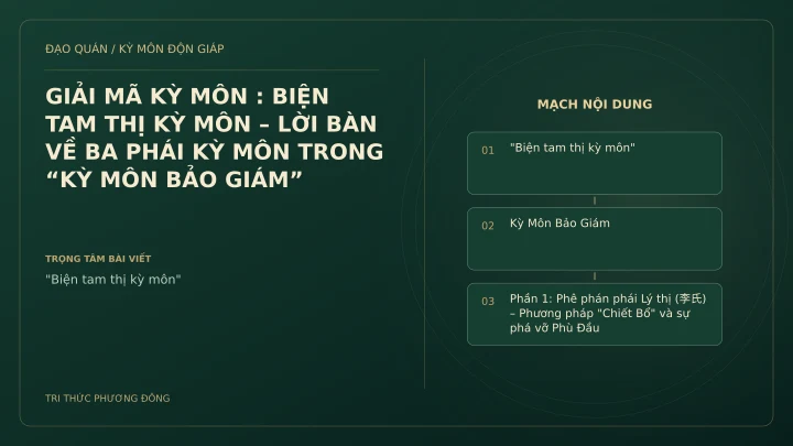 Sơ đồ Kỳ Môn: GIẢI MÃ KỲ MÔN : BIỆN TAM THỊ KỲ MÔN – LỜI BÀN VỀ BA PHÁI KỲ MÔN TRONG “KỲ MÔN BẢO GIÁM”