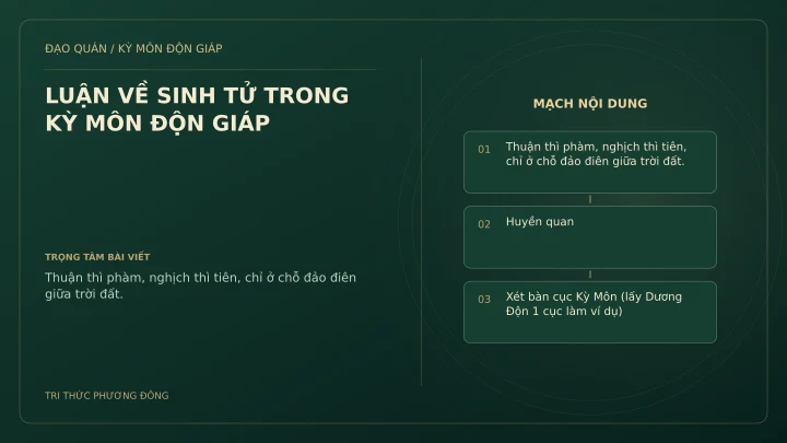 Sơ đồ Kỳ Môn: LUẬN VỀ SINH TỬ TRONG KỲ MÔN ĐỘN GIÁP