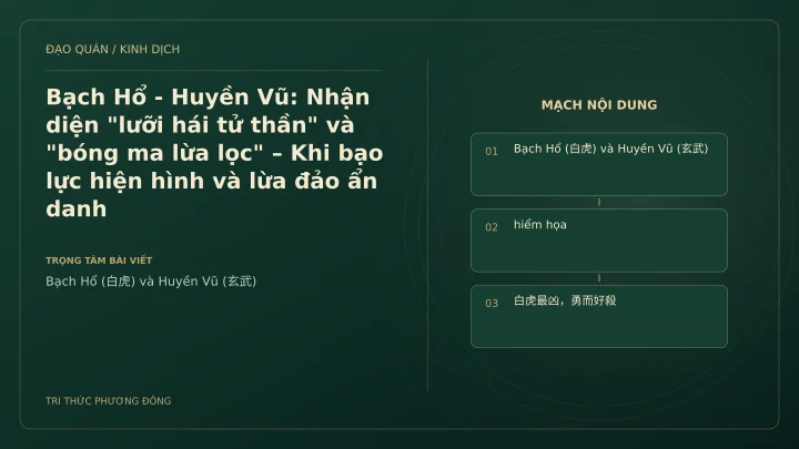 Minh họa Dịch học: Bạch Hổ - Huyền Vũ: Nhận diện "lưỡi hái tử thần" và "bóng ma lừa lọc" – Khi bạo lực hiện hình và lừa đảo ẩn danh