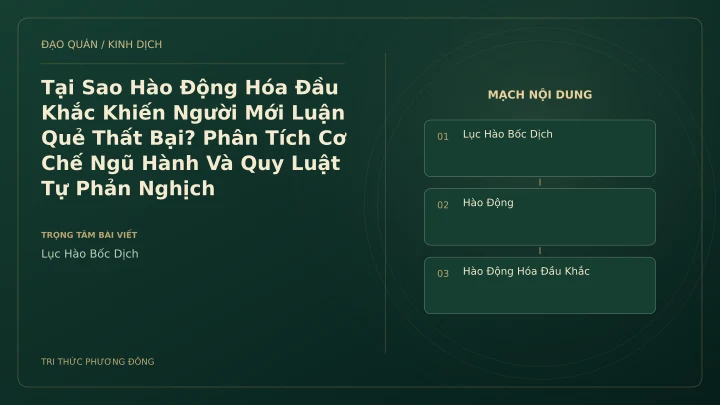 Minh họa Dịch học: Tại Sao Hào Động Hóa Đầu Khắc Khiến Người Mới Luận Quẻ Thất Bại? Phân Tích Cơ Chế Ngũ Hành Và Quy Luật Tự Phản Nghịch