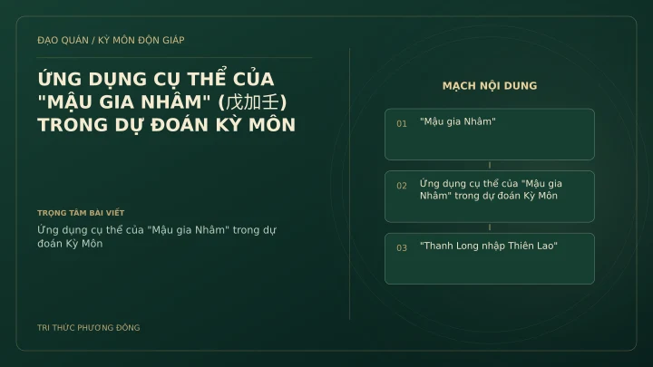Sơ đồ Kỳ Môn: ỨNG DỤNG CỤ THỂ CỦA "MẬU GIA NHÂM" (戊加壬) TRONG DỰ ĐOÁN KỲ MÔN