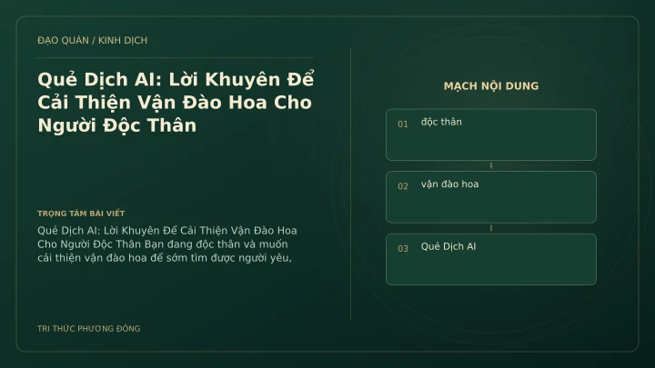 Minh họa Dịch học: Quẻ Dịch AI: Lời Khuyên Để Cải Thiện Vận Đào Hoa Cho Người Độc Thân