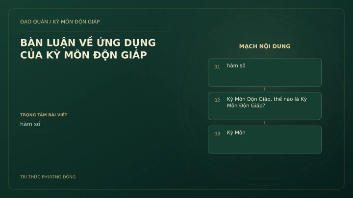 Sơ đồ Kỳ Môn: BÀN LUẬN VỀ ỨNG DỤNG CỦA KỲ MÔN ĐỘN GIÁP