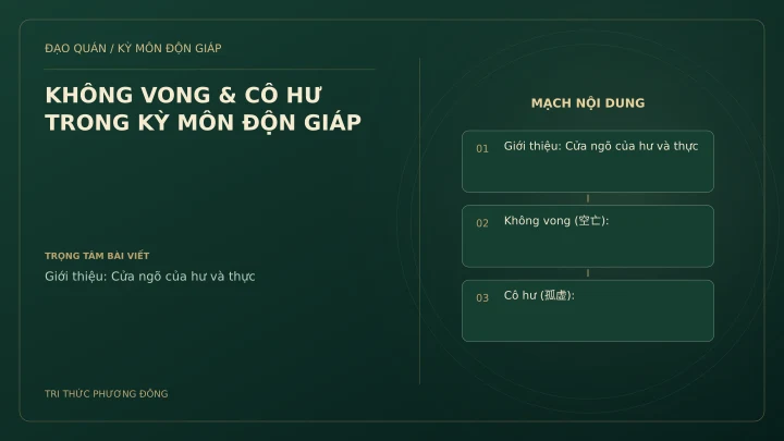 Sơ đồ Kỳ Môn: KHÔNG VONG & CÔ HƯ TRONG KỲ MÔN ĐỘN GIÁP