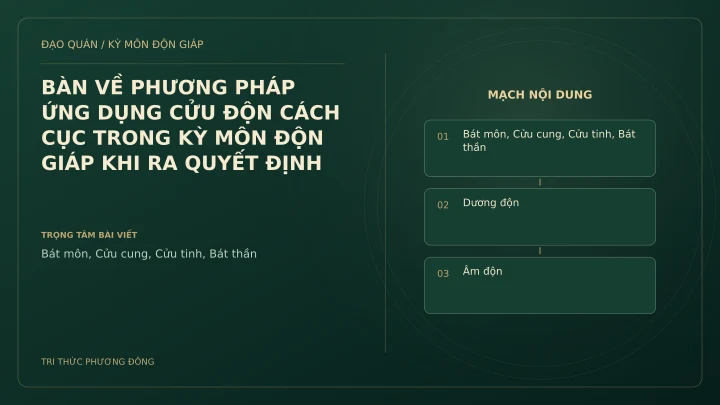 Sơ đồ Kỳ Môn: BÀN VỀ PHƯƠNG PHÁP ỨNG DỤNG CỬU ĐỘN CÁCH CỤC TRONG KỲ MÔN ĐỘN GIÁP KHI RA QUYẾT ĐỊNH