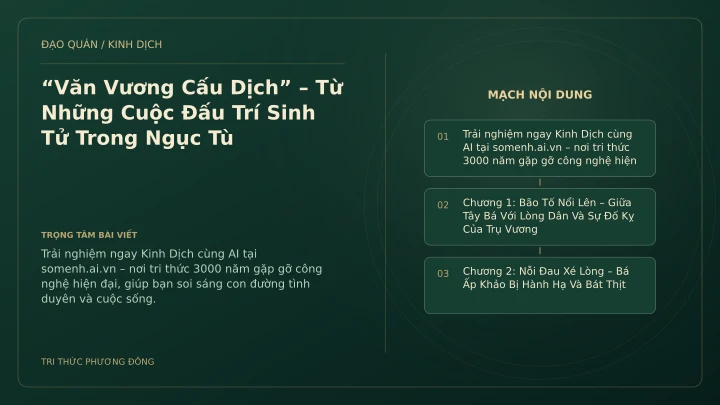 Minh họa Dịch học: “Văn Vương Cấu Dịch” – Từ Những Cuộc Đấu Trí Sinh Tử Trong Ngục Tù