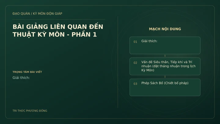 Sơ đồ Kỳ Môn: BÀI GIẢNG LIÊN QUAN ĐẾN THUẬT KỲ MÔN - PHẦN 1