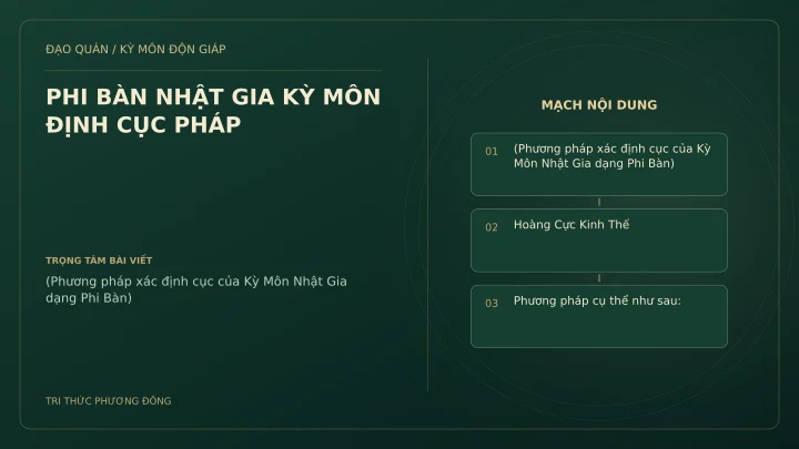 Sơ đồ Kỳ Môn: PHI BÀN NHẬT GIA KỲ MÔN ĐỊNH CỤC PHÁP