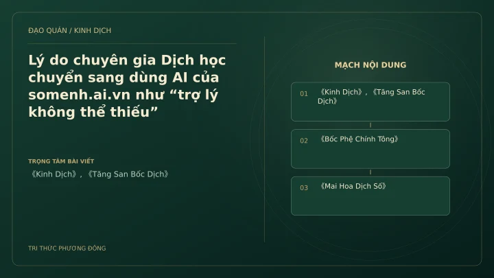 Minh họa Dịch học: Lý do chuyên gia Dịch học chuyển sang dùng AI của somenh.ai.vn như “trợ lý không thể thiếu”