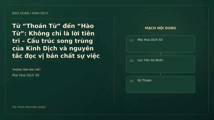 Minh họa Dịch học: Từ “Thoán Từ” đến “Hào Từ”: Không chỉ là lời tiên tri – Cấu trúc song trùng của Kinh Dịch và nguyên tắc đọc vị bản chất sự việc