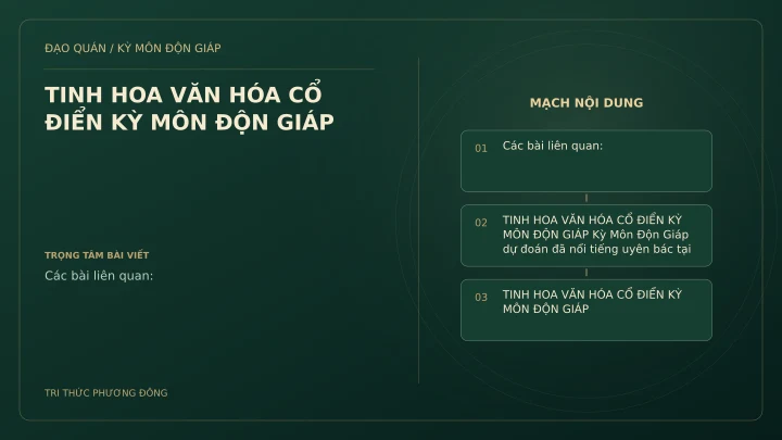 Sơ đồ Kỳ Môn: TINH HOA VĂN HÓA CỔ ĐIỂN KỲ MÔN ĐỘN GIÁP