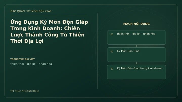 Sơ đồ Kỳ Môn: Ứng Dụng Kỳ Môn Độn Giáp Trong Kinh Doanh: Chiến Lược Thành Công Từ Thiên Thời Địa Lợi