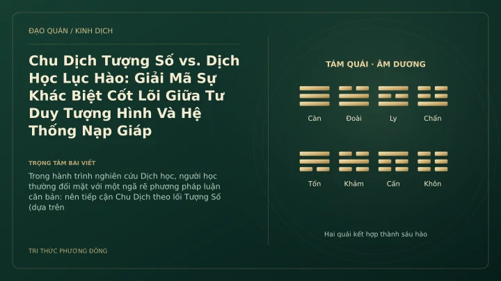 Minh họa Dịch học: Chu Dịch Tượng Số vs. Dịch Học Lục Hào: Giải Mã Sự Khác Biệt Cốt Lõi Giữa Tư Duy Tượng Hình Và Hệ Thống Nạp Giáp