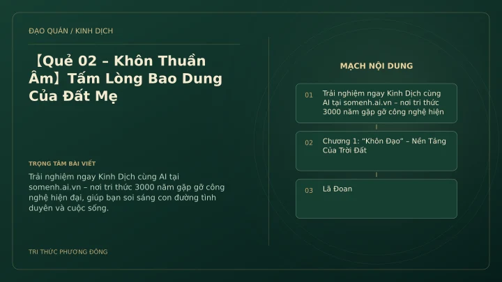 Minh họa Dịch học: 【Quẻ 02 – Khôn Thuần Âm】Tấm Lòng Bao Dung Của Đất Mẹ