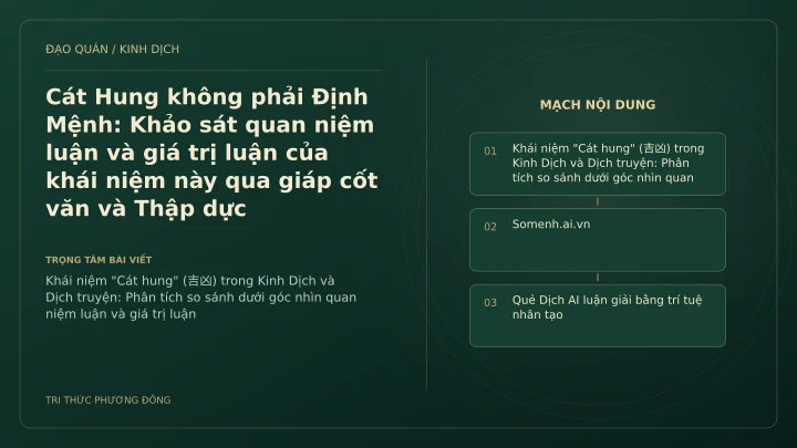 Minh họa Dịch học: Cát Hung không phải Định Mệnh: Khảo sát quan niệm luận và giá trị luận của khái niệm này qua giáp cốt văn và Thập dực