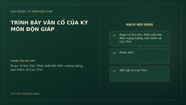 Sơ đồ Kỳ Môn: TRÌNH BÀY VĂN CỔ CỦA KỲ MÔN ĐỘN GIÁP