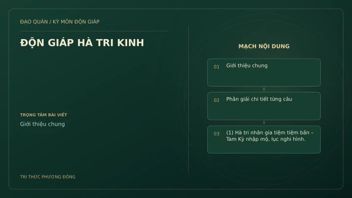 Sơ đồ Kỳ Môn: ĐỘN GIÁP HÀ TRI KINH