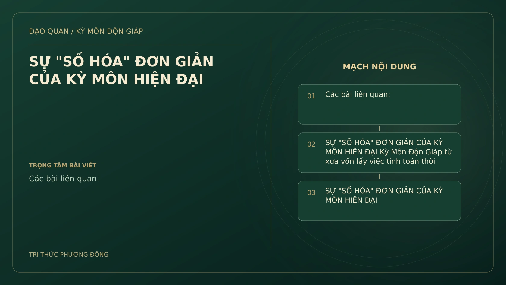 Sơ đồ Kỳ Môn: SỰ "SỐ HÓA" ĐƠN GIẢN CỦA KỲ MÔN HIỆN ĐẠI