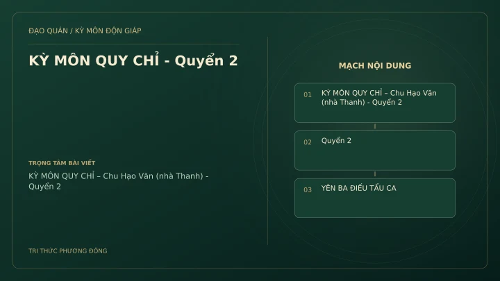 Sơ đồ Kỳ Môn: KỲ MÔN QUY CHỈ - Quyển 2