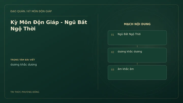Sơ đồ Kỳ Môn: Kỳ Môn Độn Giáp - Ngũ Bất Ngộ Thời
