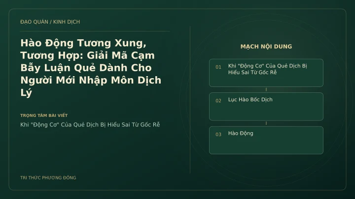 Minh họa Dịch học: Hào Động Tương Xung, Tương Hợp: Giải Mã Cạm Bẫy Luận Quẻ Dành Cho Người Mới Nhập Môn Dịch Lý