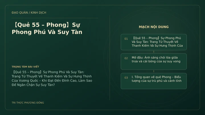 Minh họa Dịch học: 【Quẻ 55 – Phong】Sự Phong Phú Và Suy Tàn