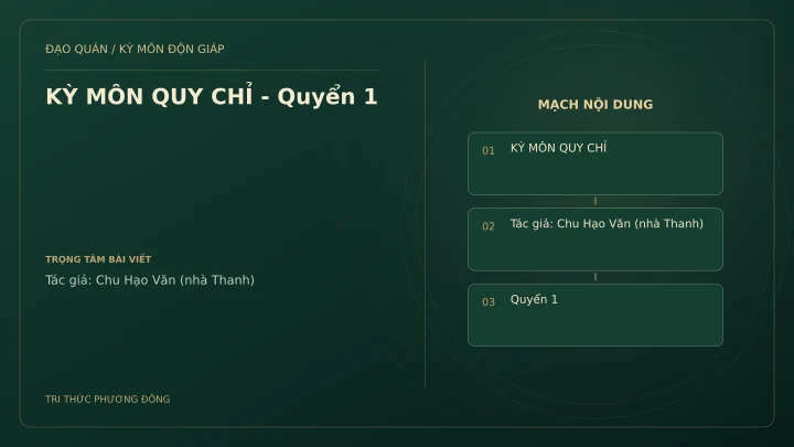 Sơ đồ Kỳ Môn: KỲ MÔN QUY CHỈ - Quyển 1