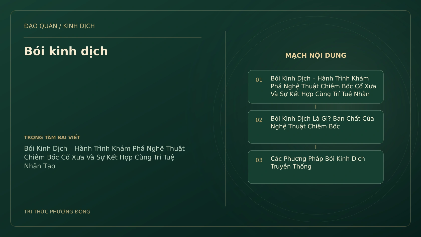 Minh họa Dịch học: Bói kinh dịch