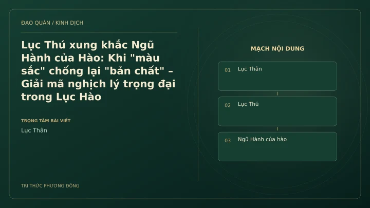 Minh họa Dịch học: Lục Thú xung khắc Ngũ Hành của Hào: Khi "màu sắc" chống lại "bản chất" – Giải mã nghịch lý trọng đại trong Lục Hào