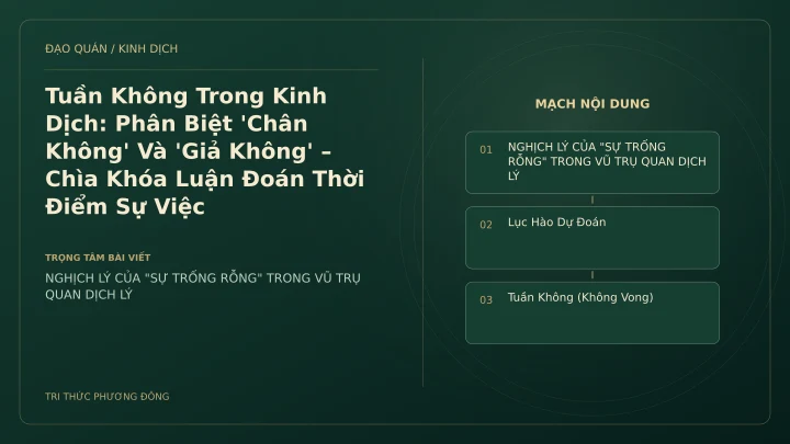 Minh họa Dịch học: Tuần Không Trong Kinh Dịch: Phân Biệt 'Chân Không' Và 'Giả Không' – Chìa Khóa Luận Đoán Thời Điểm Sự Việc
