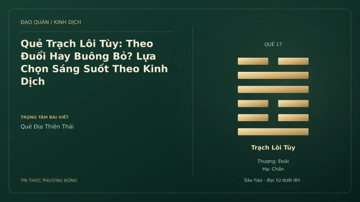 Minh họa Dịch học: Quẻ Trạch Lôi Tùy: Theo Đuổi Hay Buông Bỏ? Lựa Chọn Sáng Suốt Theo Kinh Dịch