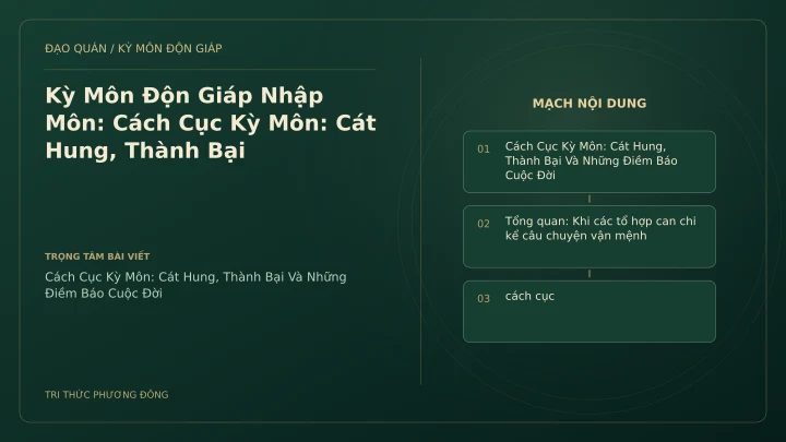 Sơ đồ Kỳ Môn: Kỳ Môn Độn Giáp Nhập Môn: Cách Cục Kỳ Môn: Cát Hung, Thành Bại