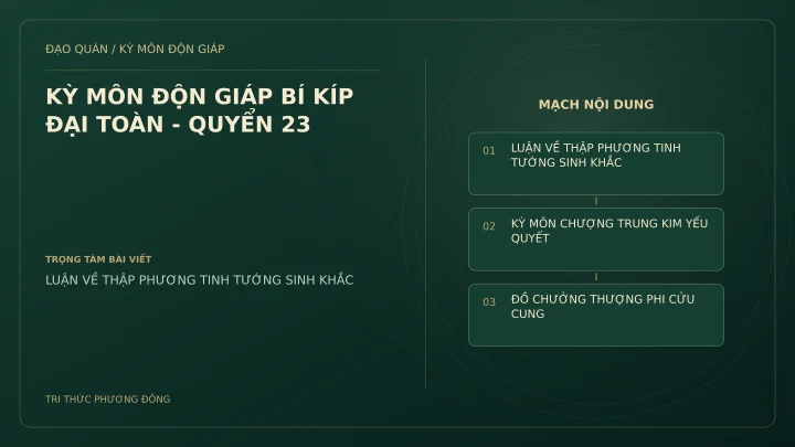 Sơ đồ Kỳ Môn: KỲ MÔN ĐỘN GIÁP BÍ KÍP ĐẠI TOÀN - QUYỂN 23