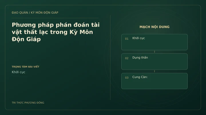 Sơ đồ Kỳ Môn: Phương pháp phán đoán tài vật thất lạc trong Kỳ Môn Độn Giáp