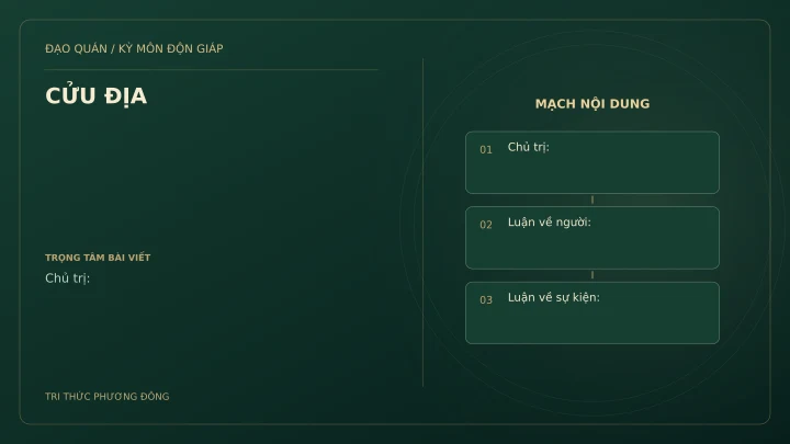 Sơ đồ Kỳ Môn: CỬU ĐỊA