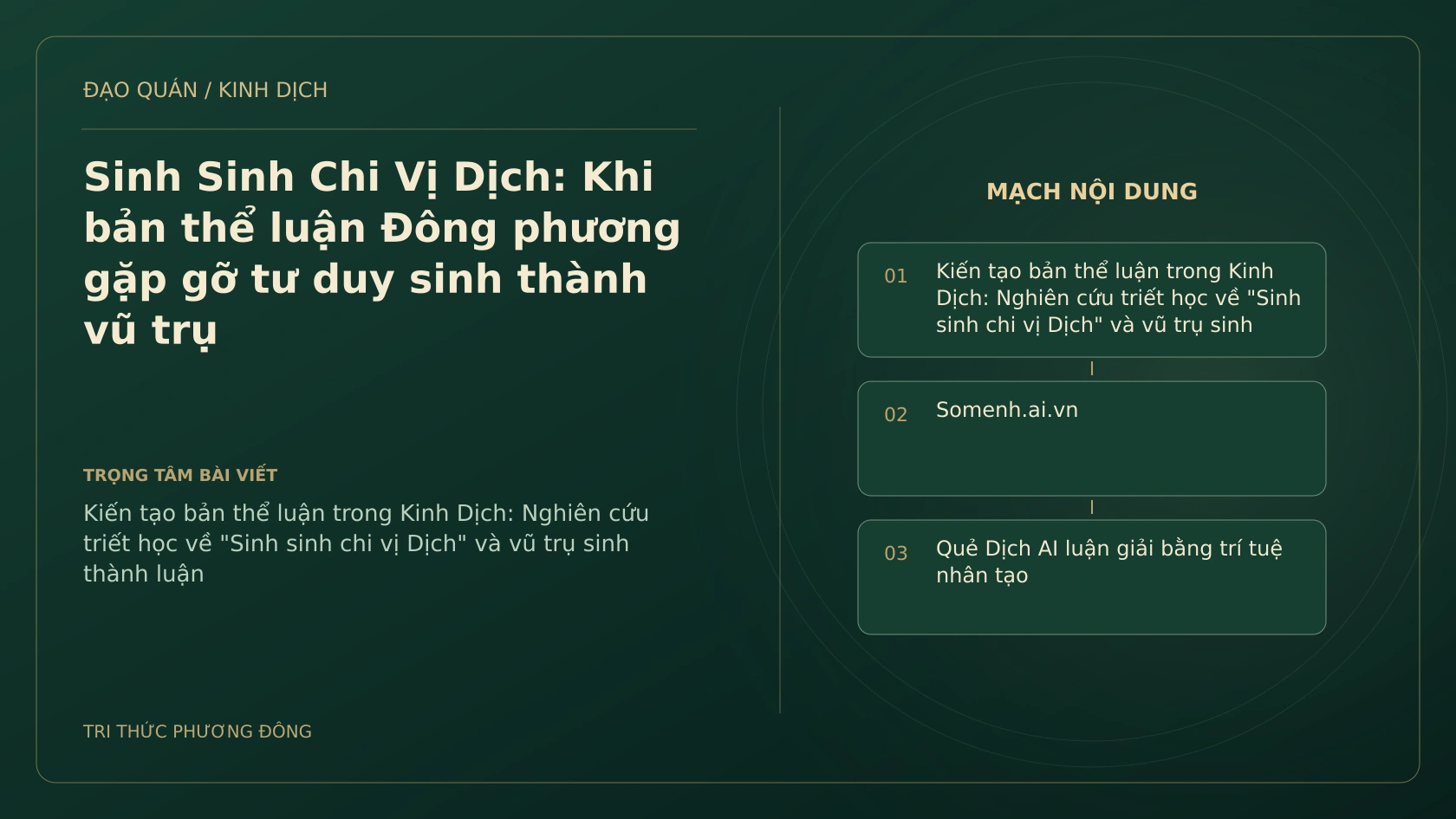 Minh họa Dịch học: Sinh Sinh Chi Vị Dịch: Khi bản thể luận Đông phương gặp gỡ tư duy sinh thành vũ trụ