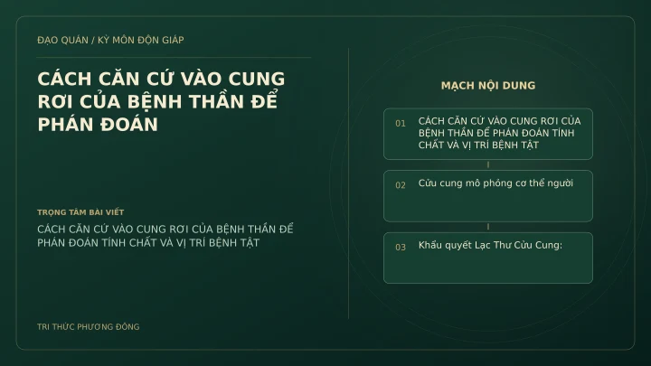 Sơ đồ Kỳ Môn: CÁCH CĂN CỨ VÀO CUNG RƠI CỦA BỆNH THẦN ĐỂ PHÁN ĐOÁN
