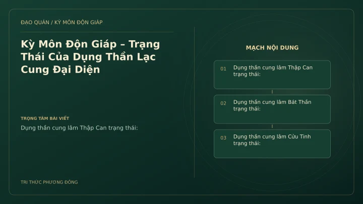 Sơ đồ Kỳ Môn: Kỳ Môn Độn Giáp – Trạng Thái Của Dụng Thần Lạc Cung Đại Diện
