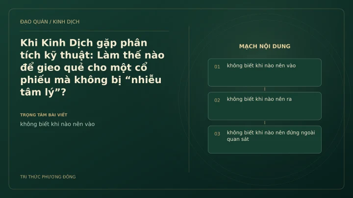 Minh họa Dịch học: Khi Kinh Dịch gặp phân tích kỹ thuật: Làm thế nào để gieo quẻ cho một cổ phiếu mà không bị “nhiễu tâm lý”?